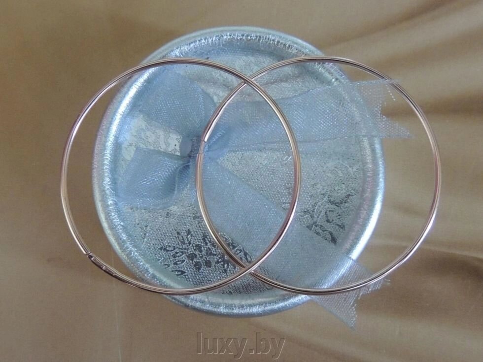 Серьги кольца, Красная пресня , диаметр 5,5 см. от компании Интернет магазин «Люкси» - фото 1