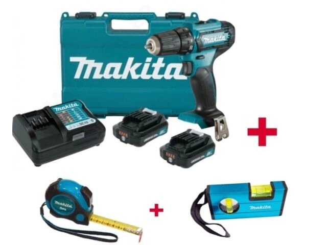 Аккум. дрель-шуруповерт MAKITA CXT DF 333 DWAE + АКЦИЯ рулетка и пузырьковый уровень в подарок (12.0 В, 2 акк., 2.0 А/ч от компании ООО "ИнструментЛюкс" - фото 1