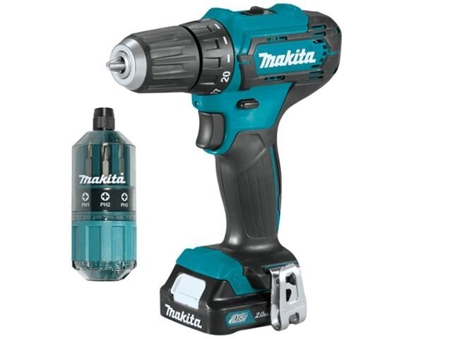 Аккум. дрель-шуруповерт MAKITA CXT DF 333 DWYE4 в чем. + набор бит (12.0 В, 2 акк., 1.5 А/ч Li-Ion, 2 скор., 30 Нм, от компании ООО "ИнструментЛюкс" - фото 1