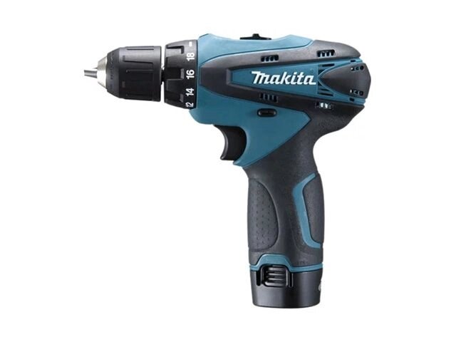 Аккум. дрель-шуруповерт MAKITA DF 330 DWE в чем. (10.8 В, 2 акк., 1.3 А/ч Li-Ion, 2 скор., 24 Нм, шурупы до 7 мм) от компании ООО "ИнструментЛюкс" - фото 1