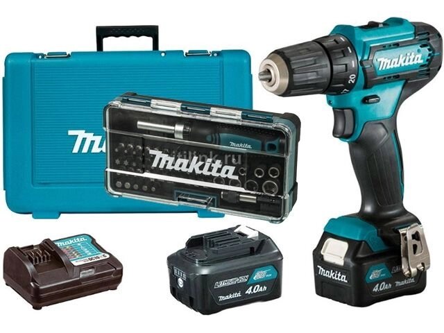 Аккум. дрель-шуруповерт MAKITA DF 333 DWME в чем. + Набор бит (B-36170) (12.0 В, 2 акк., 4.0 А/ч Li-Ion, 2 скор., 30 от компании ООО "ИнструментЛюкс" - фото 1