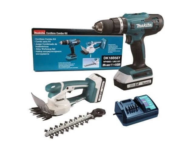 Аккум. дрель-шуруповерт MAKITA HP488D + аккум. кусторез UM110D (в комплекте 2 акум. 1,5А/ч + зарядное) от компании ООО "ИнструментЛюкс" - фото 1