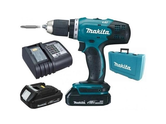 Аккум. дрель-шуруповерт MAKITA LXT DDF 453 SYE в чем. (18.0 В, 2 акк., 1.5 А/ч Li-Ion, 2 скор., 42 Нм, шурупы до 10 мм) от компании ООО "ИнструментЛюкс" - фото 1