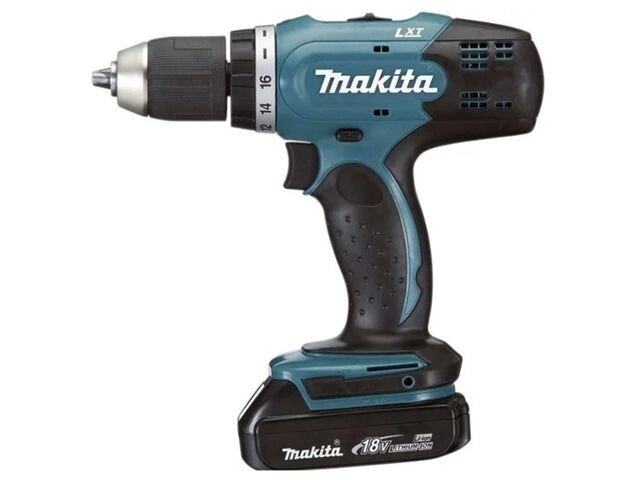 Аккум. дрель-шуруповерт MAKITA LXT DDF 453 SYX5 в кор. (18.0 В, 1 акк., 1.5 А/ч Li-Ion, 2 скор., 42 Нм, шурупы до 10 мм) от компании ООО "ИнструментЛюкс" - фото 1