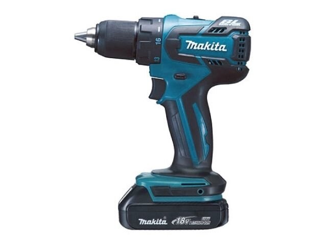 Аккум. дрель-шуруповерт MAKITA LXT DDF 459 SYE в чем. (18.0 В, 2 акк., 1.5 А/ч Li-Ion, 2 скор., 45 Нм, шурупы до 8 мм) от компании ООО "ИнструментЛюкс" - фото 1