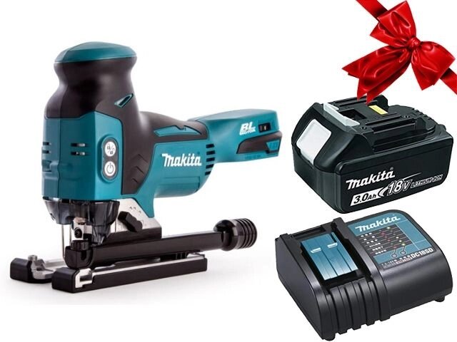 Аккум. лобзик MAKITA LXT DJV 181 Z в кор. + АКЦИЯ (BL1830B + DC18SD) (18.0 В, 1 акк., 3.0 А/ч, Li-Ion, пропил до 135 мм) от компании ООО "ИнструментЛюкс" - фото 1