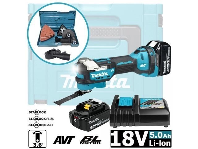 Аккум. многофункциональный инструмент (реноватор) MAKITA LXT DTM 52 RTJX1 MAKPAC (18.0 В, 2 акк., 5.0 А/ч, Li-Ion, от компании ООО "ИнструментЛюкс" - фото 1