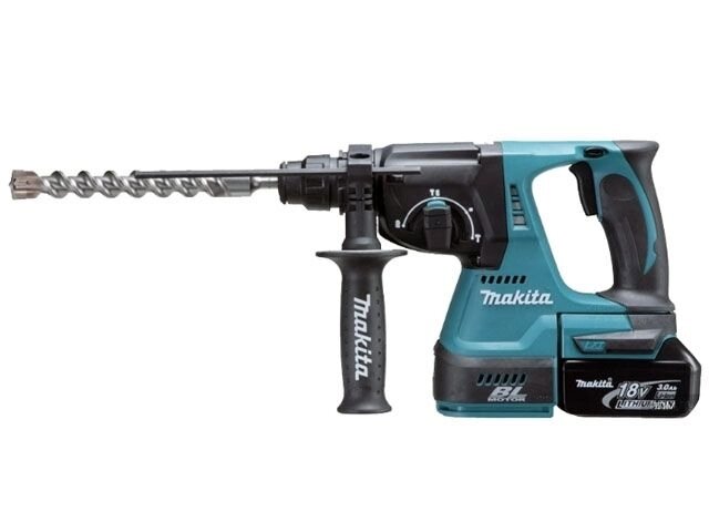 Аккум. перфоратор MAKITA LXT DHR 242 RFE в чем. (18.0 В, 2 акк., 3.0 А/ч Li-Ion, 2.4 Дж, вес 3.3 кг,) от компании ООО "ИнструментЛюкс" - фото 1