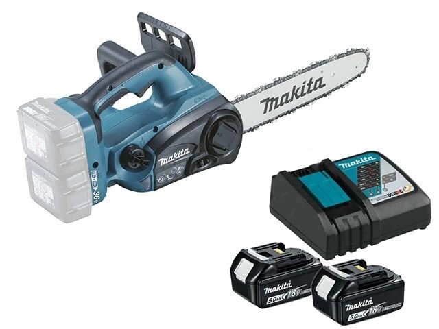 Аккум. пила цепная MAKITA DUC 302 Z шина 30 см (12"), 3/8, 1.1 мм + АКЦИЯ (2 аккумулятора, зарядное) (18+18 В, 2 акк., от компании ООО "ИнструментЛюкс" - фото 1