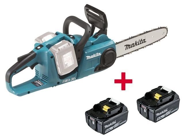 Аккум. пила цепная MAKITA DUC 303 Z шина 30 см (12"), 3/8, 1.1 мм + АКЦИЯ (2 аккумулятора) (18.0 В, 2 акк. 5.0 А/ч от компании ООО "ИнструментЛюкс" - фото 1