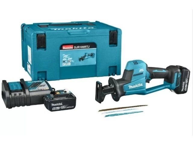 Аккум. сабельная пила MAKITA LXT DJR189RTJ в кейсе (18.0 В, 2 акк., 5.0 А/ч, Li-Ion, дерево до 255 мм, металл до 130 мм) от компании ООО "ИнструментЛюкс" - фото 1