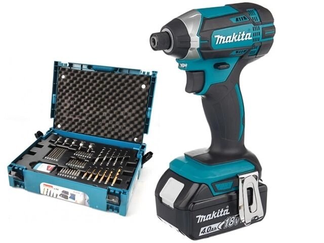 Аккум. шуруповерт MAKITA LXT DTD 152 RME в чем. + Набор оснастки MAKITA 56 предметов (B-53768) (18.0 В, 2 акк., 4.0 А/ч от компании ООО "ИнструментЛюкс" - фото 1