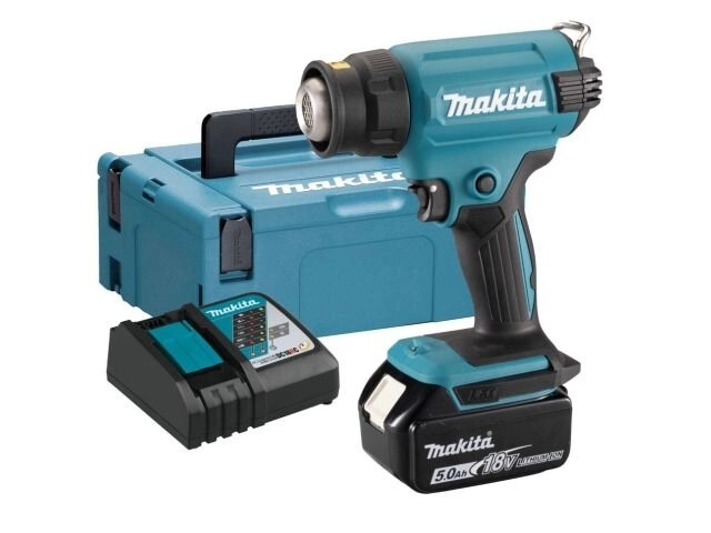 Аккум. термовоздуходувка LXT  DHG180RT1J MAKPAC  MAKITA (18.0 В, 1 акк., 5.0 А/ч Li-Ion, 550 град, кейс MakPac , от компании ООО "ИнструментЛюкс" - фото 1