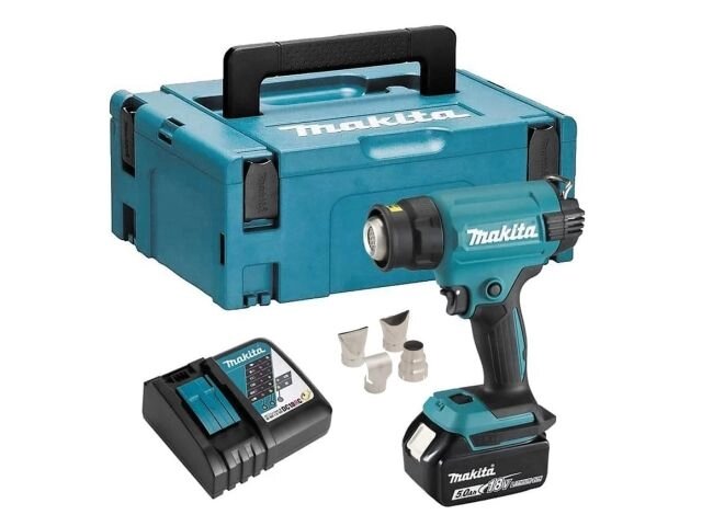 Аккум. термовоздуходувка Makita LXT 18В в кейсе (18В, 550 град, 2 скорости,6 режимов, кейс MakPac , насадки 5.0Ач от компании ООО "ИнструментЛюкс" - фото 1