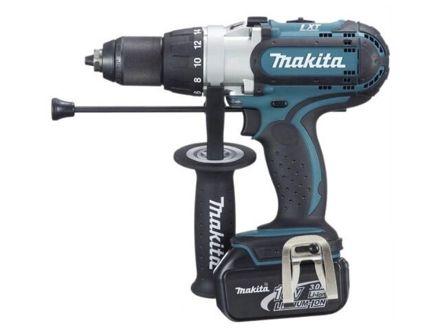 Аккум. ударная дрель-шуруповерт MAKITA LXT DHP 451 RFE в чем. (18.0 В, 2 акк., 3.0 А/ч Li-Ion, 3 скор., 80 Нм, шурупы от компании ООО "ИнструментЛюкс" - фото 1