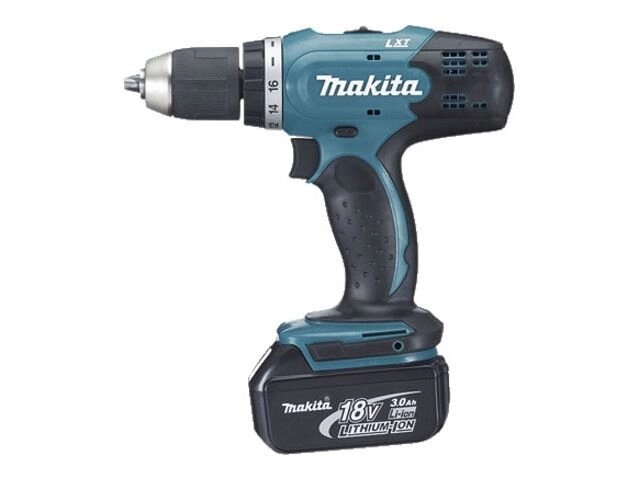 Аккум. ударная дрель-шуруповерт MAKITA LXT DHP 453 RFE в чем. (18.0 В, 2 акк., 3.0 А/ч Li-Ion, 2 скор., 42 Нм, шурупы от компании ООО "ИнструментЛюкс" - фото 1