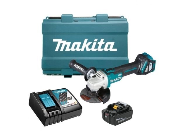 Аккум. углошлифмашина MAKITA LXT DGA 511 RT в кор. (18.0 В, 1 акк., 5.0 А/ч, Li-Ion, диск 125х22.2 мм, вибро) от компании ООО "ИнструментЛюкс" - фото 1