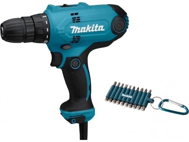 Дрель-шуруповерт MAKITA DF 0300X3 в кор. + набор бит (10 шт.) (320.0 В, 2 скор., 56 Нм,) от компании ООО "ИнструментЛюкс" - фото 1