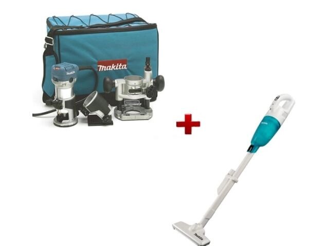 Фрезер кромочный MAKITA RT 0700 CX2 + АКЦИЯ Аккум. пылесос CL117FDX1 (710 Вт, цанга 8 мм, 30000 об/мин, регул. об.) от компании ООО "ИнструментЛюкс" - фото 1