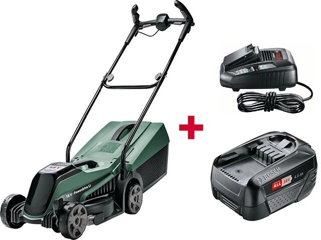 Газонокосилка аккумуляторная BOSCH CityMower 18 (18.0 В, 1 акк., 4.0 А/ч, Li-Ion, шир. 340 мм, выс. 30-60 мм, металлич. от компании ООО "ИнструментЛюкс" - фото 1