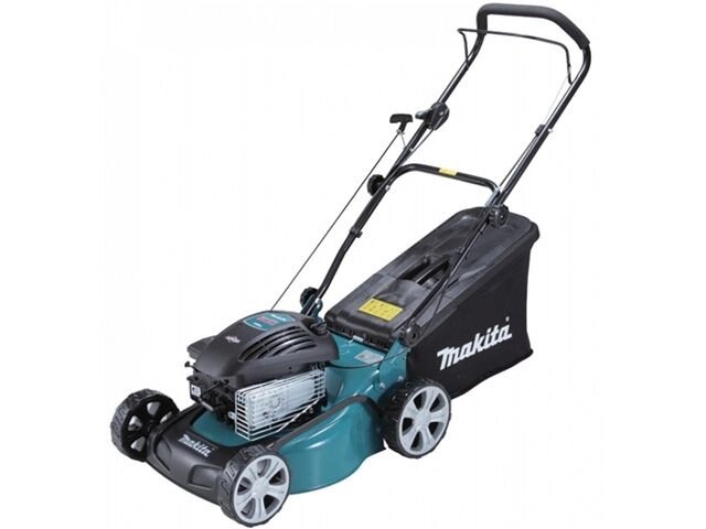 Газонокосилка бензиновая MAKITA PLM 4120 N (2.7 л. с., шир. 41 см, выс. 20-75 мм, мульчир. стальн. корпус, травосборник от компании ООО "ИнструментЛюкс" - фото 1