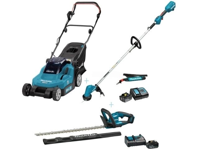 Комплект газонокосилка аккум. MAKITA LXT DLM382Z + DUH606RF+  DUR192LSF (18.0 В, 2 акк., Li-Ion, шир. 38 мм, от компании ООО "ИнструментЛюкс" - фото 1