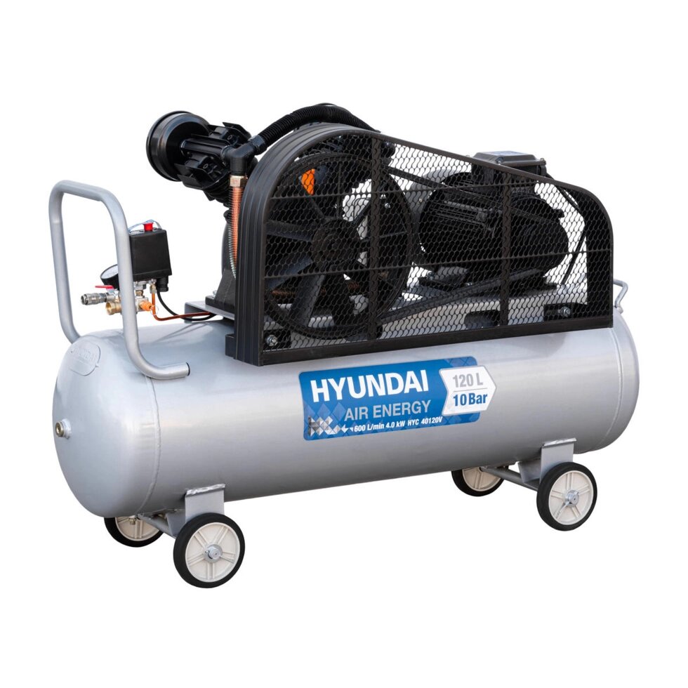Компрессор воздушный HYUNDAI HYC40120V (120 литров. 600 л/мин. 4.0 кВт. 10 бар.) от компании ООО "ИнструментЛюкс" - фото 1