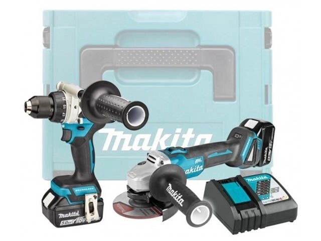 Набор электроинструментов MAKITA DLX 2430 TJ   MAKPAC (DDF486, DGA504, BL1850x2, DC18RC, MAKPAC) от компании ООО "ИнструментЛюкс" - фото 1