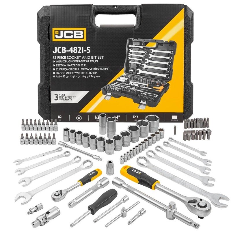 Набор инструмента 82пр. 1/4''&1/2''(6-гр.)(4-32мм) JCB-4821-5 от компании ООО "ИнструментЛюкс" - фото 1