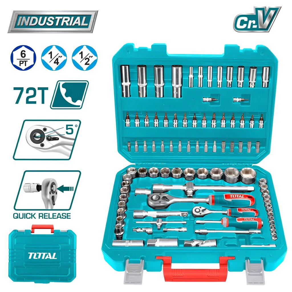 Набор инструментов TOTAL THT421942 (94 предмета) от компании ООО "ИнструментЛюкс" - фото 1