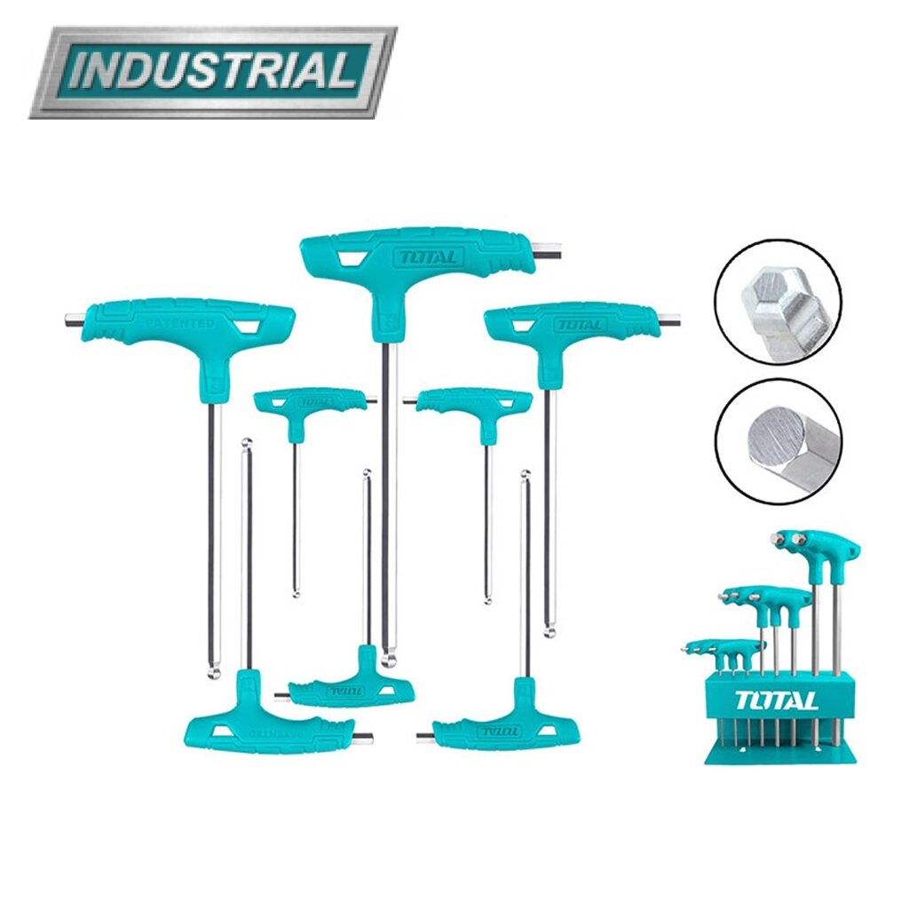Набор ключей шестигранных 2-10 мм Т-образных TOTAL THHW80826 (8 шт) от компании ООО "ИнструментЛюкс" - фото 1