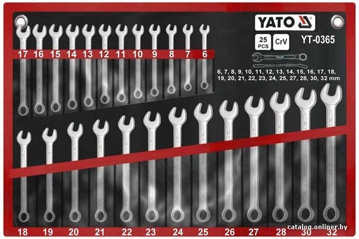 Набор ключей Yato YT-0365 25 предметов от компании ООО "ИнструментЛюкс" - фото 1