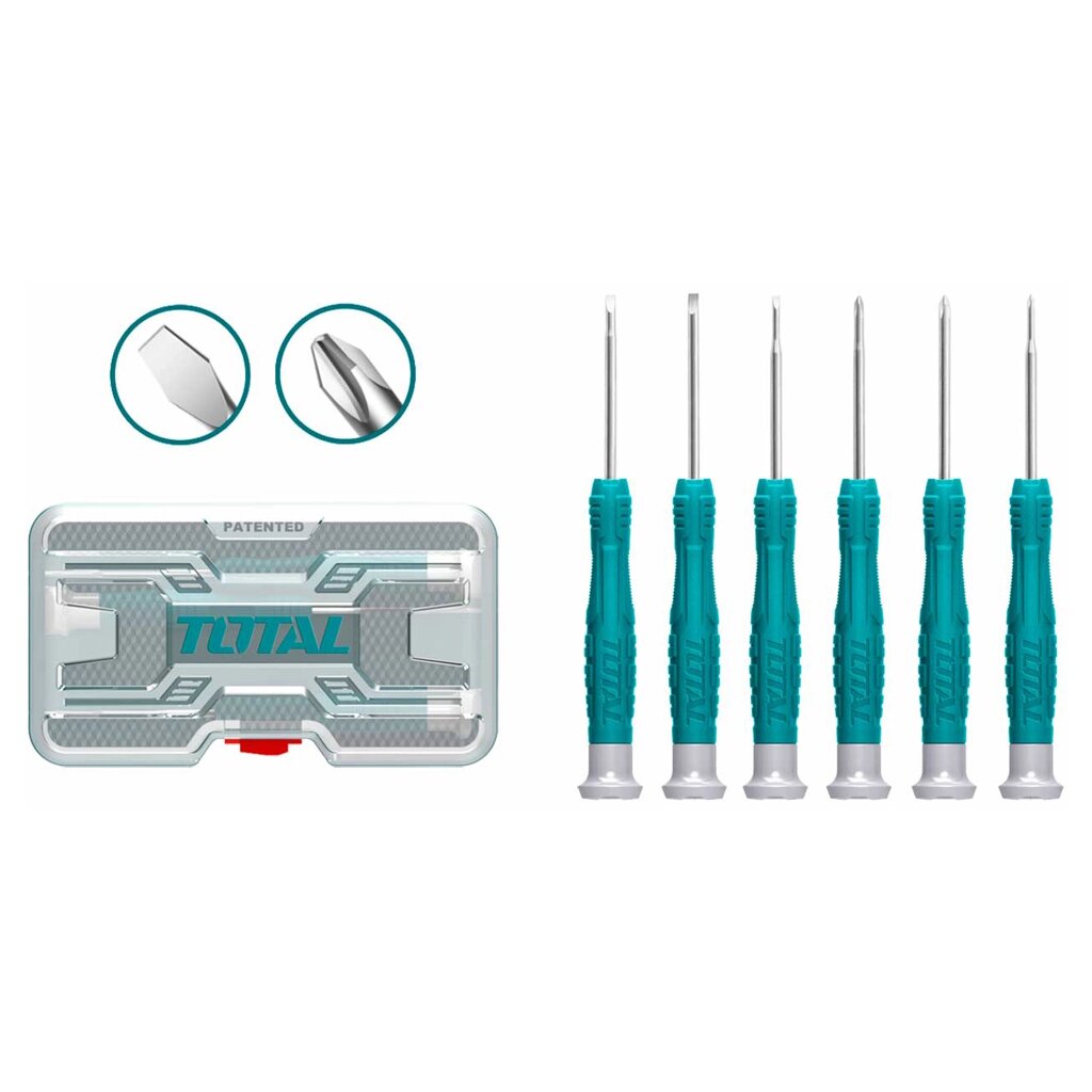 Набор прецизионных отверток TOTAL THT250PS0601 (6 шт) от компании ООО "ИнструментЛюкс" - фото 1