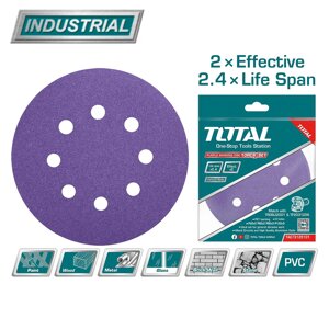 Набор шлифовальных кругов 125 мм TOTAL TAC73125101 (10 шт)