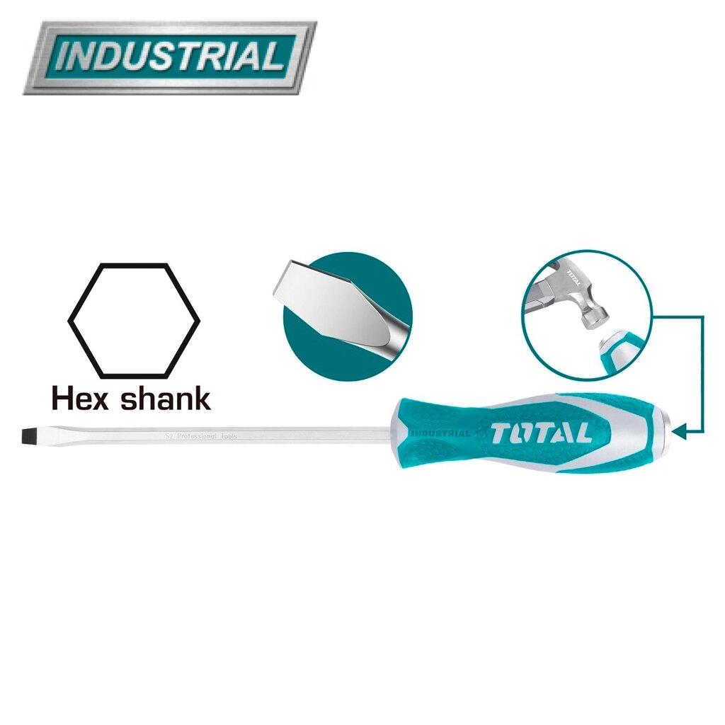 Отвертка шлицевая 150 мм ударная TOTAL THTGTS6150 от компании ООО "ИнструментЛюкс" - фото 1