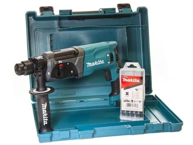 Перфоратор MAKITA HR 2470 X15 в чем. + набор буров (780 Вт, 2.7 Дж, 3 реж., патрон SDS-plus, вес 2.6 кг) от компании ООО "ИнструментЛюкс" - фото 1