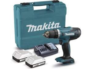 Аккум. шуруповерт MAKITA LXT DF488D004 в кейсе (18.0 В, 2 акк., 2.0 А/ч Li-Ion, 2 скор., 42 Нм, шурупы до 13 мм, з/у,