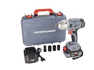 Аккумуляторный гайковерт бесщеточный ударный E0105 PROFIPOWER DWDTW-18V (600 Hm)