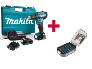 Аккум. дрель-шуруповерт MAKITA CXT DF 333 DWAE в чем. + АКЦИЯ (набор насадок E-03084) (12.0 В, 2 акк., 2.0 А/ч Li-Ion,