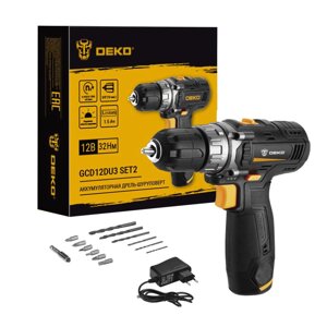 Дрель-шуруповерт аккумуляторная DEKO GCD12DU3 SET 2