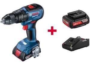 Аккум. ударная дрель-шуруповерт BOSCH GSB 18V-50 в чем. (18.0 В, 2 акк., 2.0 А/ч Li-Ion, 2 скор., 50 Нм, шурупы до 10