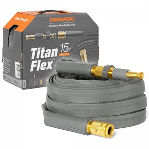 Шланг DAEWOO TitanFlex 15м, 5/8 " (15мм), с комплектом для полива