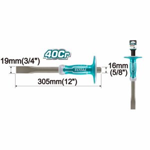 Зубило 19х305 мм с протектором TOTAL THT4411216