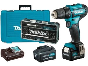 Аккум. дрель-шуруповерт MAKITA DF 333 DWME в чем. + Набор бит (B-36170) (12.0 В, 2 акк., 4.0 А/ч Li-Ion, 2 скор., 30