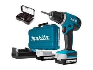 Аккум. дрель-шуруповерт MAKITA 14.4V G-battery DF 347 DWE X8 в чем. (14.4 В, 2 акк., 1.5 А/ч Li-Ion, 2 скор., 23 Нм,