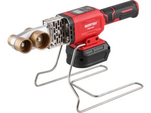 Аккум. сварочный аппарат для полимерных труб WORTEX CWM 1834 ALL1 XLT SOLO + 3 насадки (300 Вт, 25-340 С, электронная