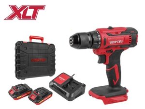 Аккум. дрель-шуруповерт WORTEX BD 1820-1 Li в чем. ALL1 XLT 18 В, 30 Н*м, 2х2 А*ч, БЗП (мет.) 13 мм (шурупы до 8 мм)