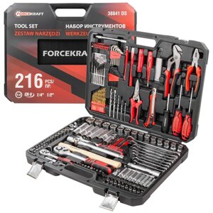 Набор инструментов 216пр. 1/4''1/2''(6гр.)(4-27мм) FORCEKRAFT FK-38841DS