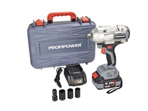 Бесщеточный аккумуляторный ударный гайковерт E0186 PROFIPOWER T-900N (900 Н. м )