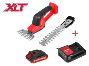 Аккум. ножницы садовые WORTEX SG 1820 в кор. + насадка-кусторез ALL1 XLT SET (18.0 В, 1 акк., 2.0 А/ч, Li-Ion, шир. 80